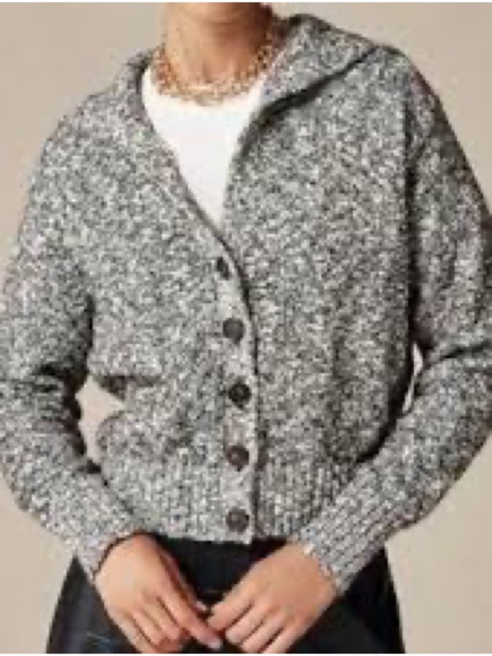 J. Crew Sailor-collar Cardigan In Marled Yarn